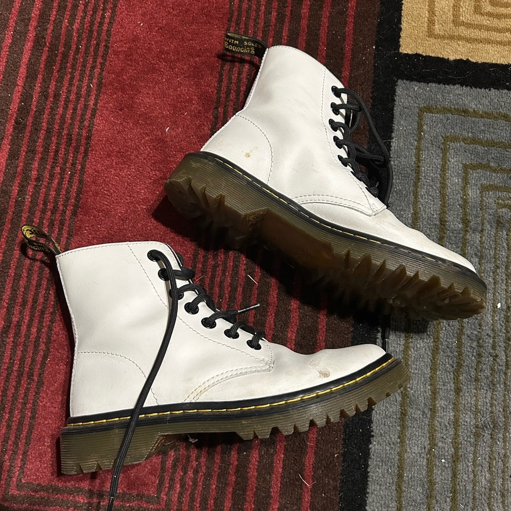 White Dr. Martens Ankle Boots